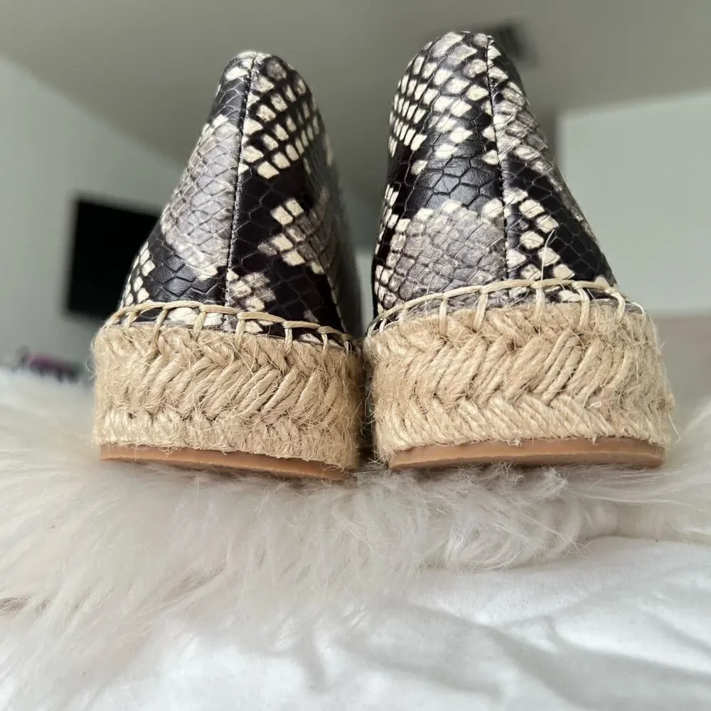 Jack Rogers platform snake skin espadrilles